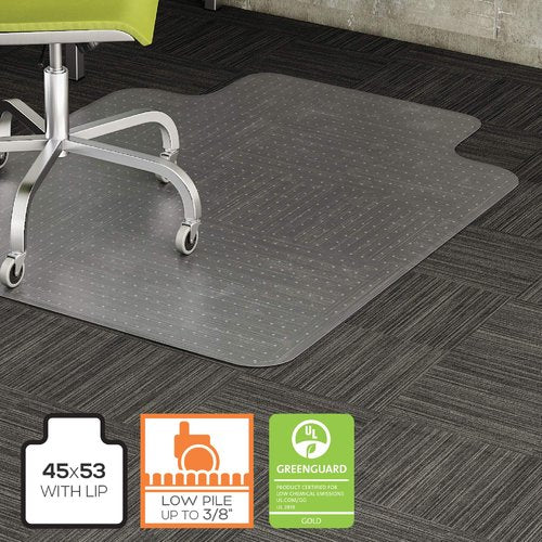 Lorell, LLR69158, Wide Lip Low-Pile Chairmat, 1 Each, Clear