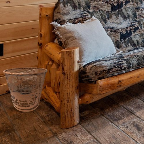 AMAJY Rustic Mountain Forest Moose Metal Wastebasket – Brown Mesh Trash Bin with Wildlife Design for Lodge, Cabin, or Nature-Themed Décor
