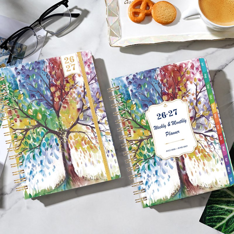Planner 2026-2027 - 2026-2027 Planner Weekly and Monthly, July 2026 - June 2027, 6.4"x 8.5", with Elastic Closure, Inner Pocket, Coated Tabs