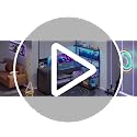 SEDETA Black Reversible L-Shaped Gaming Desk with LED Lights & Storage