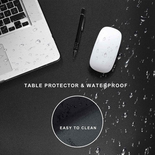 ZORESYN Office Desk Pad 70.9x39.4inch, Large Mouse pad Desk Mat, Waterproof PU Leather Desk Blotter Protector Desk Accessories with Non Slip Base for Home Office (Black)
