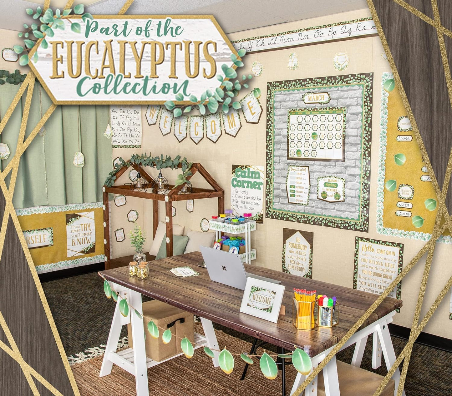 Teacher Created Resources Eucalyptus Green Bulletin Board Roll - Durable & Versatile (TCR77464)