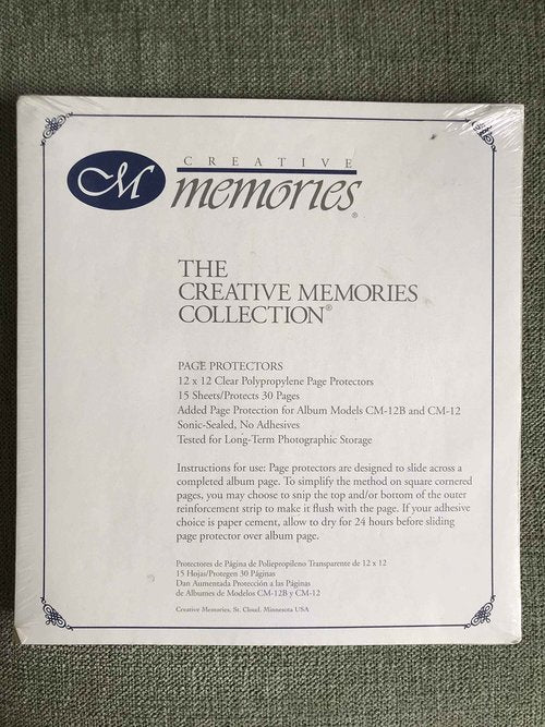 Creative Memories 12 X 12 Clear Page Protectors - 15 Sheets/30 Pages Safe Refills