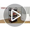 MOYIPIN 3-Tier Rolling Utility Cart with Handle, Black, 31.1" High, 15.35"D x 11.41"W, 360° Casters