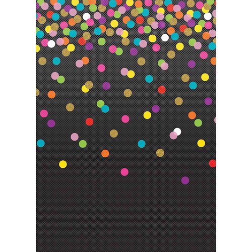 Teacher Created Resources Better Than Paper® Bulletin Board Roll, 4' x 12', Colorful Confetti on Black, Pack of 4