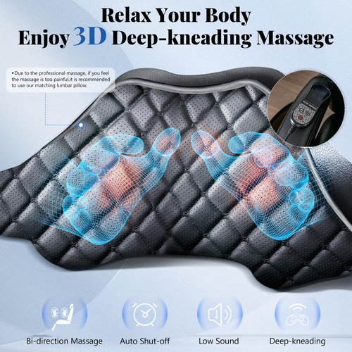 3D Kneading Massage Office Chair,600LBS Big and Tall Executive Office Chair with Footrest,Reclining Managerial Chairs Padded Diamond-Stitched Cushion,Ergonomic Wide Desk Chair for Home Office,Black