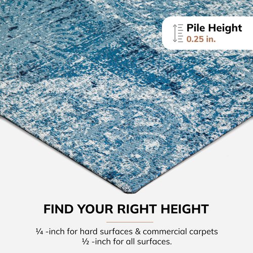 Anji Mountain Rug'd Chairmat Carpet Desk Mat-Jacquard Woven Top, Anti-Slip Backing for Low Pile Carpets & Hard Surfaces - Essential Office Chair Desk Accessories Floor chair mats , Maldives (36 x 48")