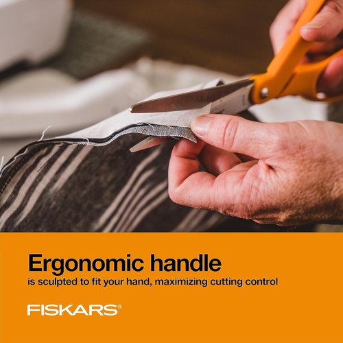 Fiskars 8" Original Orange-Handled Scissors - Ergonomic Stainless Steel All-Purpose Tool for Paper & Fabric