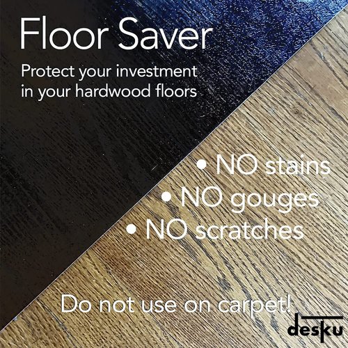 DESKU Office Desk Chair Mat – PVC Mat for Hard Floor Protection, Black, 46 Inches x 60 Inches, Made in The USA, Home Office Supplies, Made in The USA