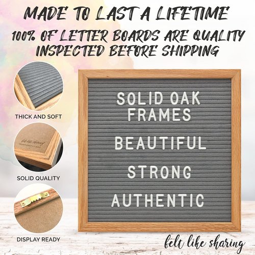 Felt Like Sharing Square Letter Board - Changeable Coral Felt Message Board | 10”x10” with 3 Sets of Letters for Home & Office Decor