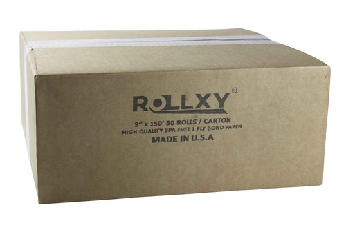 3" x 150' 1-Ply Bond (50 Rolls), Works for TM-U200B, TM-U200D, TM-U210, TM-U220