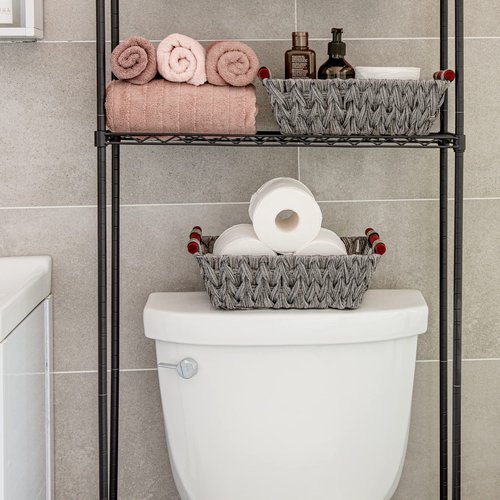 GRANNY SAYS Bundle of 1-Pack Woven Wastebasket for Organizing & 2-Pack Woven Storage Baskets for Bathroom