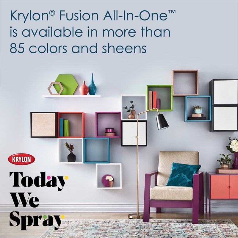 Krylon K02709007 Fusion All-In-One Spray Paint for Indoor/Outdoor Use, Gloss Icy Grape Purple, 12 Ounce (Pack of 2)