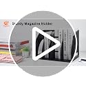 SAYEEC Black 4-Compartment Magazine Holder – Sturdy Plastic Desktop File Organizer