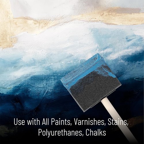 Bates Foam Paint Brushes - 3-Inch, 24 Pack for Effortless Painting, Staining & Mod Podge Projects