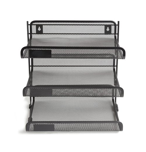 TRU RED Staples TR57556-CC 3 Compartment Wire Mesh File Organizer