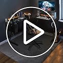 QQpony 75 x 60 Black Flannel Chair Mat with Non-Slip Backing, 0.2" Thick - Large Floor Protector for Hard Floors, Stitch Edge
