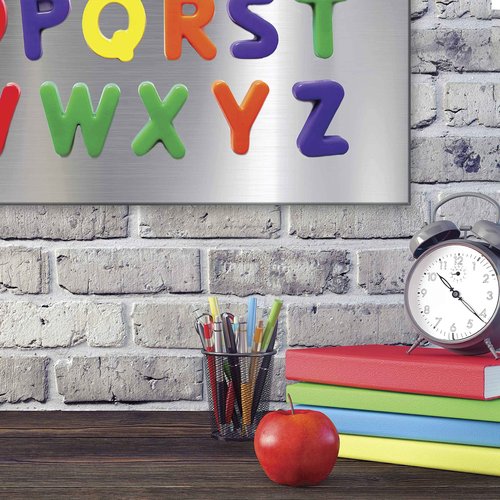 Essentially Yours Magnet and Message Board | Large Mountable 30 x 14 x 0.7 Inch Steel Bulletin Board (Silver)