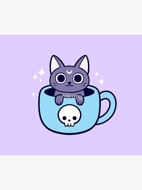 Black Magic Cat Tea & Coffee Mouse Pad | Nikury Design, Durable & Stylish