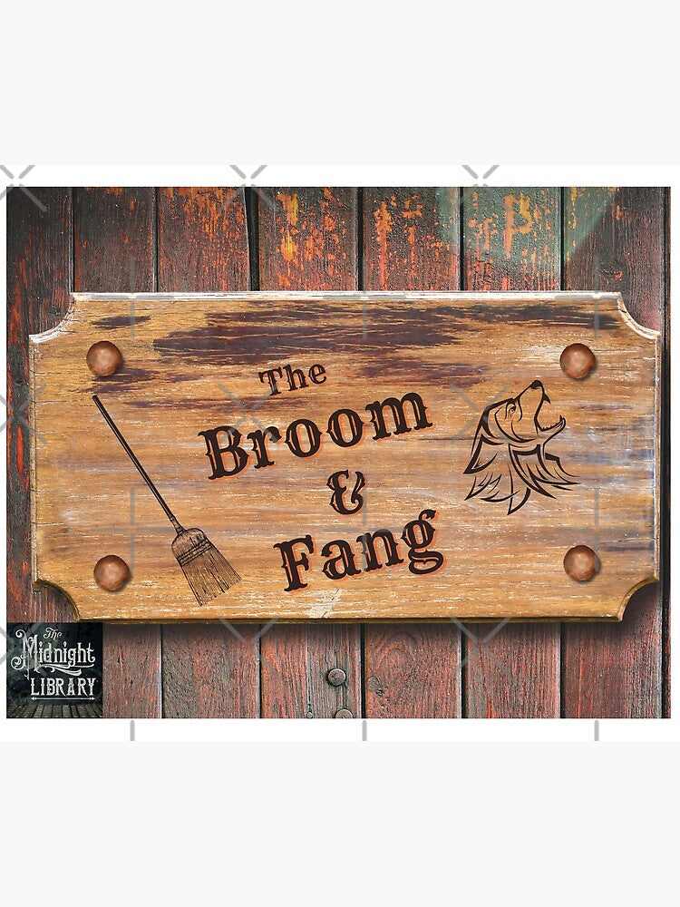 Wooden Pub Logo Mouse Pad | Broom & Fang Design | Unique Gift Idea