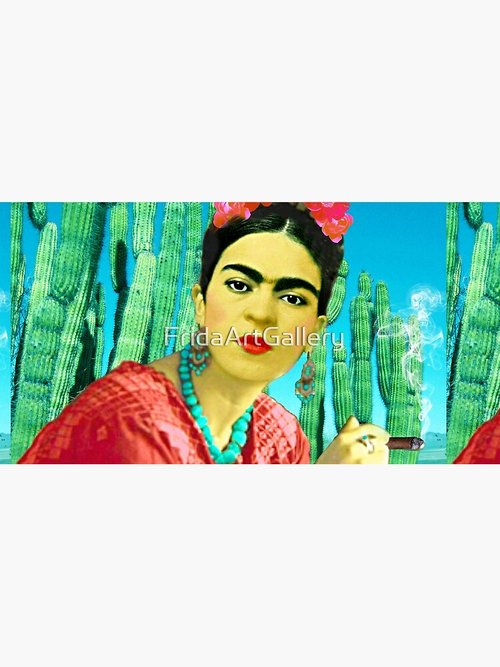 Frida Kahlo Mouse Pad | Cigar & Cactus Design | Artistic Desk Accessory