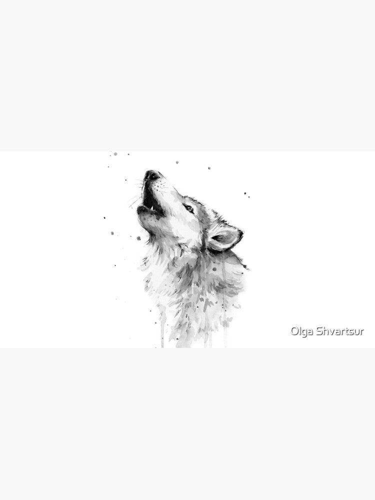 Watercolor Mouse Pad – Wolf Howling Design | Eco-Friendly & Stylish