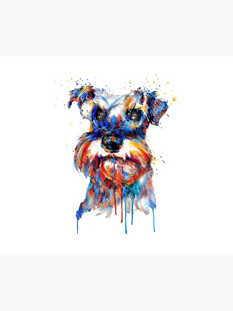 Watercolor Schnauzer Face Mouse Pad | Cute Dog Design for Home Office