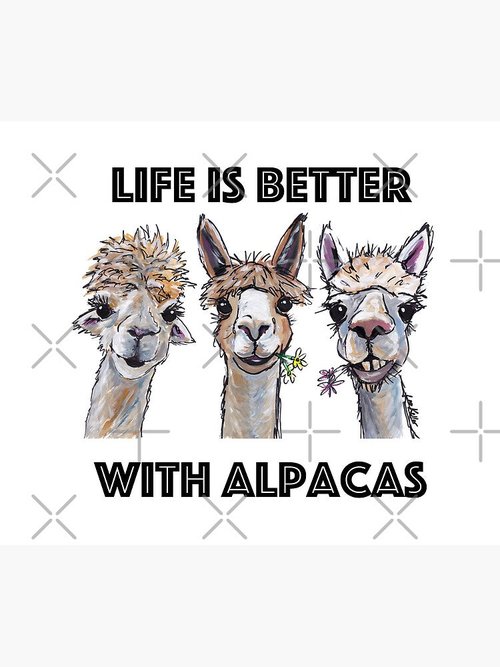 Alpaca Art | Life Is Better With Alpacas | Eco-Friendly Mouse Pad & Shirts