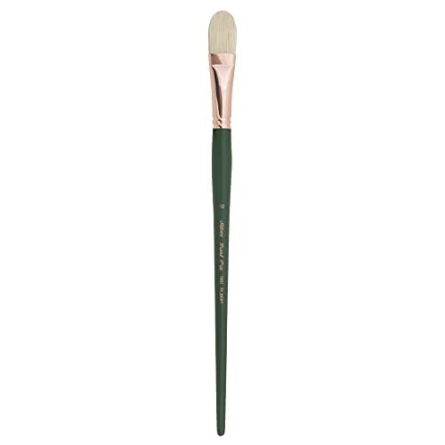 Silver Brush Limited 1003-12 Grand Prix Filbert Paintbrush for Oil Painting, Size 12, Long Handle