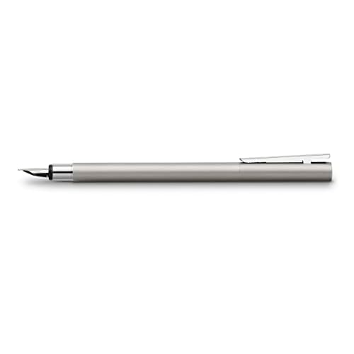Faber-Castell NEO Slim Fountain Pen, Matte Stainless Steel - Fine