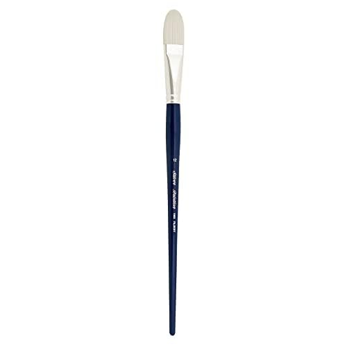 Silver Brush Limited 1903-12 Bristlon Filbert Paintbrush for Oil, Acrylic, and Heavy Body Paints, Size 12, Long Handle