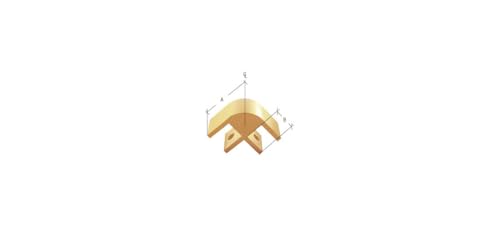 CRL Satin Gold 2-Way 90° Glass Connector for 3/8