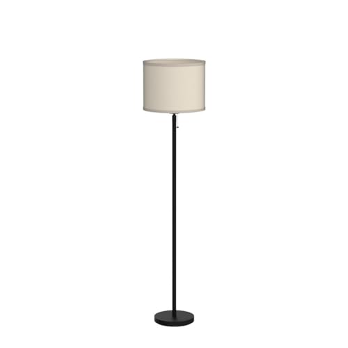 Modern Floor Lamps for Living Room Bedroom, Small Standing Lamp with Lampshade, Simple 58" Tall Lamp, Foot Pedal Switch, Black Floor Lamp for Office/Classroom/Kids Room (Bulbs Not Including)