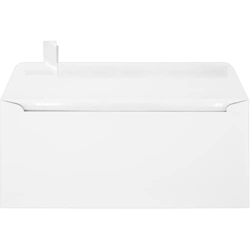 LUXPaper #10 Business Full Face Window Envelopes | Peel & Press | 4 1/8" x 9 1/2" | White | 80lb. Text | 250 Qty