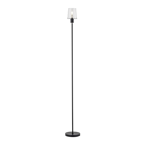 O'Bright Elegante - Dimmable LED Floor Lamp with Clear Glass Shade, Touch-Controlled Lighting, 66.5-Inch, Perfect for Dinning, Living Room and Bedroom, Black