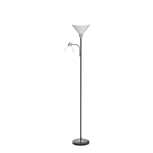 LEPOWER Floor Lamp, Standing Lamp Replaceable 3000K Energy-Saving, Lamp for Living Room with Adjustable Reading Light, Modern Bright Floor Lamp for Bedroom, Living Room, Office