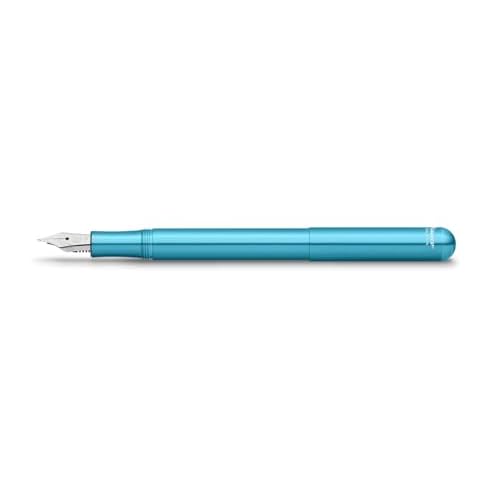 Kaweco COLLECTION Fountain Pen Liliput Blue I Premium Aluminium Fountain Pen with Steel Nib for Ink Cartridges I Exclusive Pen 12.4 cm I Nib: M (Medium)
