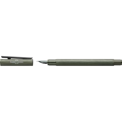 Faber-Castell NEO Slim Fountain Pen, Aluminum Olive Green - Medium