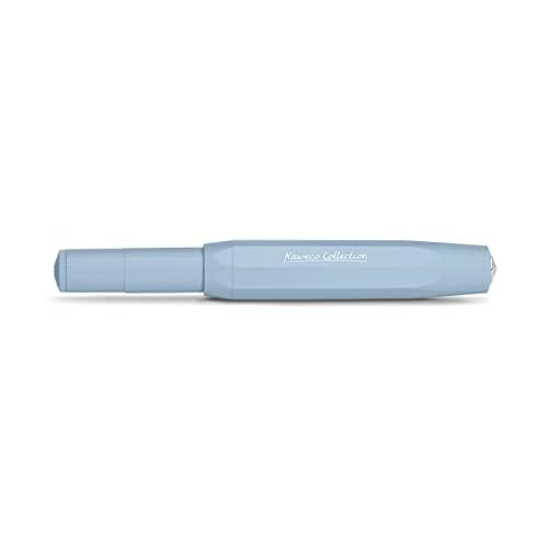 Kaweco COLLECTION Fountain Pen Mellow Blue, Fine Nib Sport Octagonal Clip Chrome