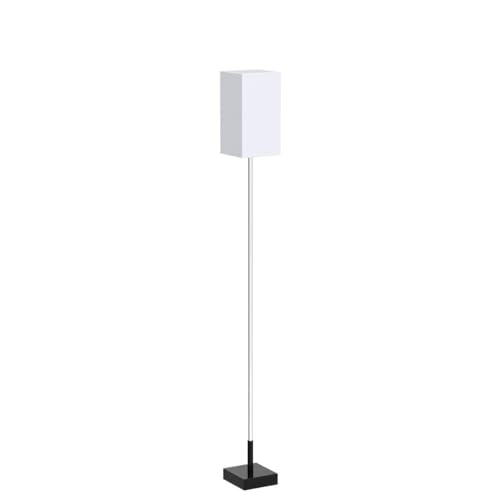 Floor Lamp, 3-Way Touch Control Dimmable Standing Lamp with Sturdy Marble Base, Brushed Nickel Touch Floor Lamp Tall Lamp with Square Linen Shade for Living Room, Bedroom, LED Bulb Included