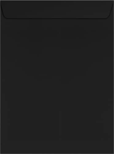LUXPaper 9 x 12 Black Open End Envelopes 50 Pack Peel & Press Self-Seal