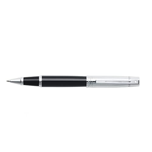Sheaffer 300 Glossy Black Rollerball Pen with Bright Chrome Cap and Chrome-Plated Trim
