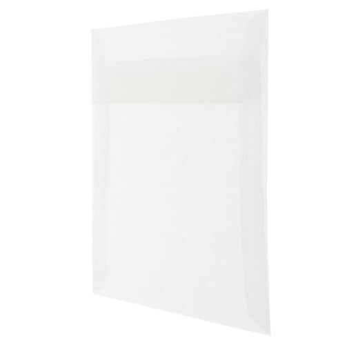 JAM PAPER 8.5 x 8.5 Square Translucent Vellum Invitation Envelopes - Clear - 50/Pack