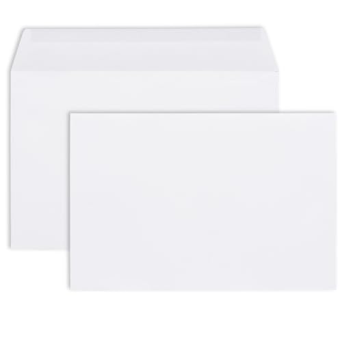 White 6x9 Booklet Envelopes 50 Pack - Gummed Seal, Heavy Duty Paper for Catalogs & Business