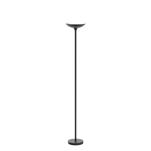 BoostArea Torchiere Floor Lamp, 30W Super Bright LED Standing Lamp, Stepless Dimmable Pole Lamp with 3000K Lighting, Rotary Switch, 70 Inch Tall Metal Modern Floor Lamps for Living Room/Bedroom Black