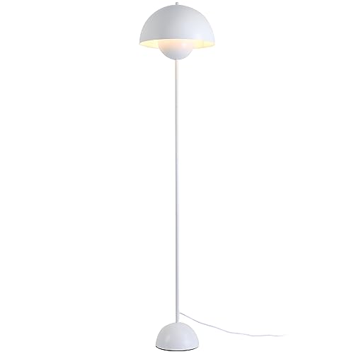 Mid Century Tall Standing Floor Lamp, White Bud Modern Bright Floor Lamps for Living Rooms & Bedrooms, Lighting Lamp Metal Floor Lights for Corner illumination-E26 Socket(No Bulb)