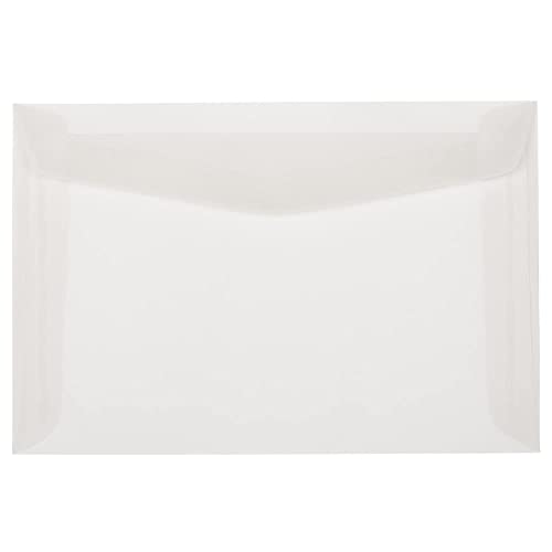 JAM Paper 6 x 9 Translucent Vellum Envelopes - Clear, 50 Pack