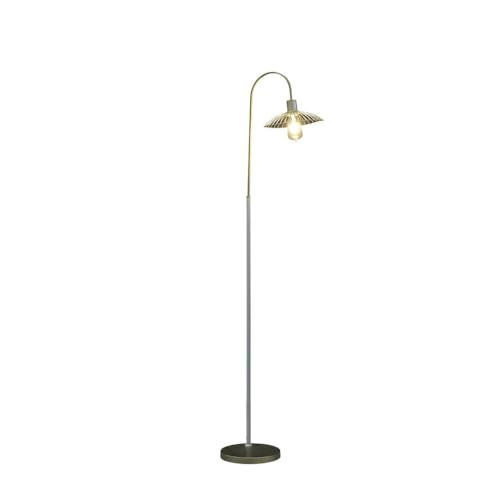 NicBex Floor Lamp,Industrial Home Decor Floor Lamp with Satin Matte Gold Cage Metal Shade,Standing Lamp Tall Lamp,Floor Lamps for Living Room,Bedroom and Office,Easy Assembly,Reading Light,Silver