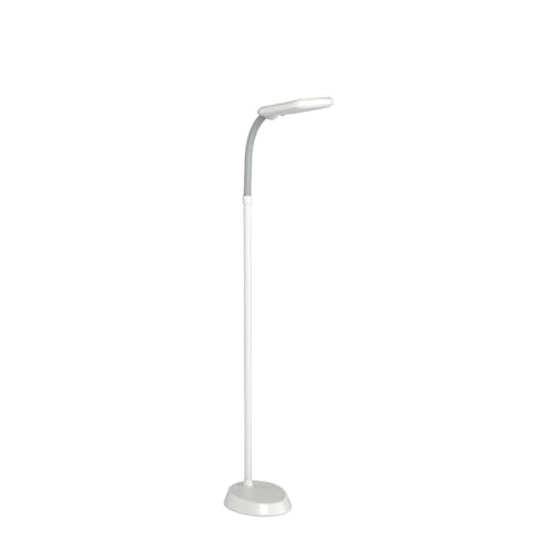 Brightech Litespan LED 2nd Edition Reading Floor Lamp with Cool, Soft & Warm White LED's - Built-in Dimmer - Adjustable Design Pivots in Any Direction - Energy Saving 12 Watts - Alpine White