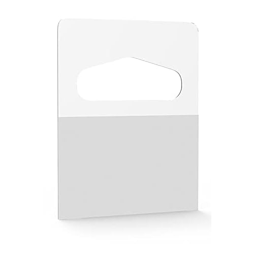 1000PCS 1-1/4" X 1-5/8" Slot Hole Self Adhesive Hanging Tabs Heavy Duty Clear Plastic Hang Tabs Tags Hook for Store Retail Display